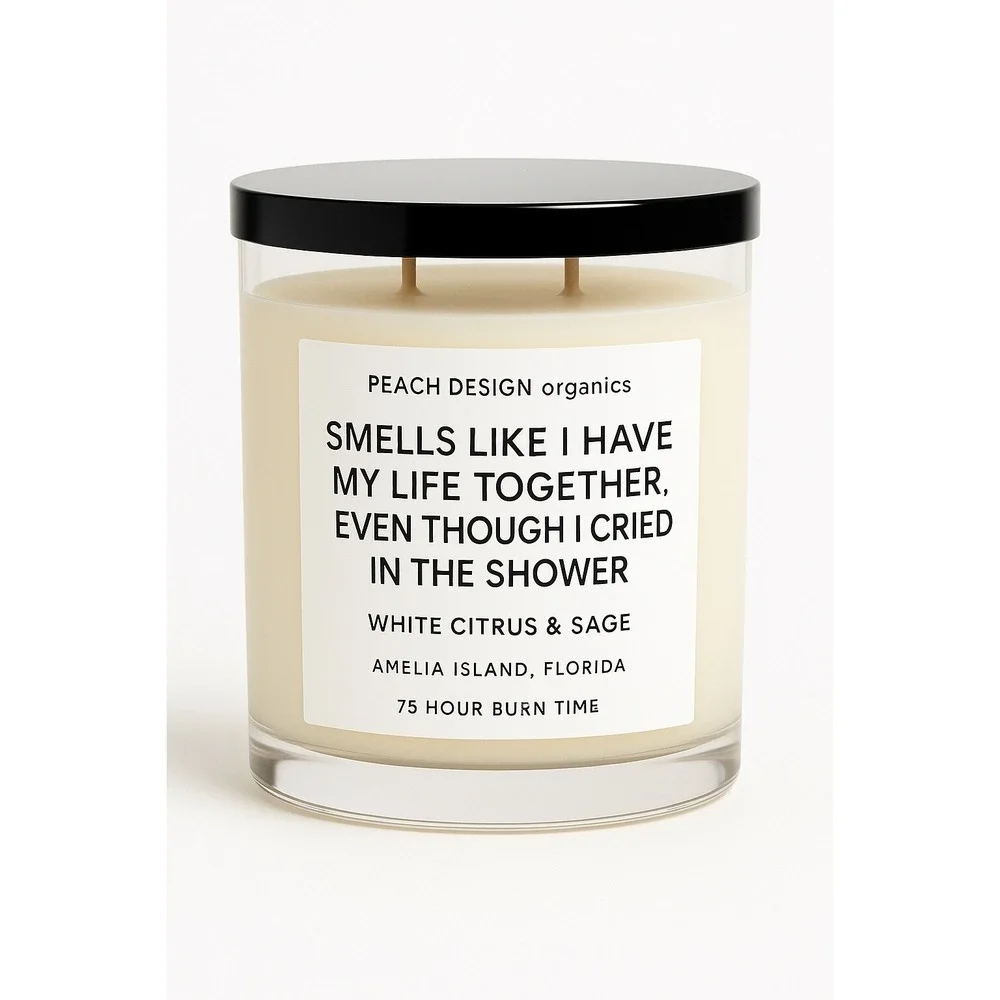 PH Design Organics Funny Candle‎ White Citrus Sage 75 Hour Burn